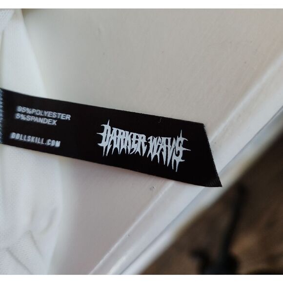 Dolls Kill Darker Wavs White Long Sleeve Crop Top SIZE M NWOT - Picture 8 of 8